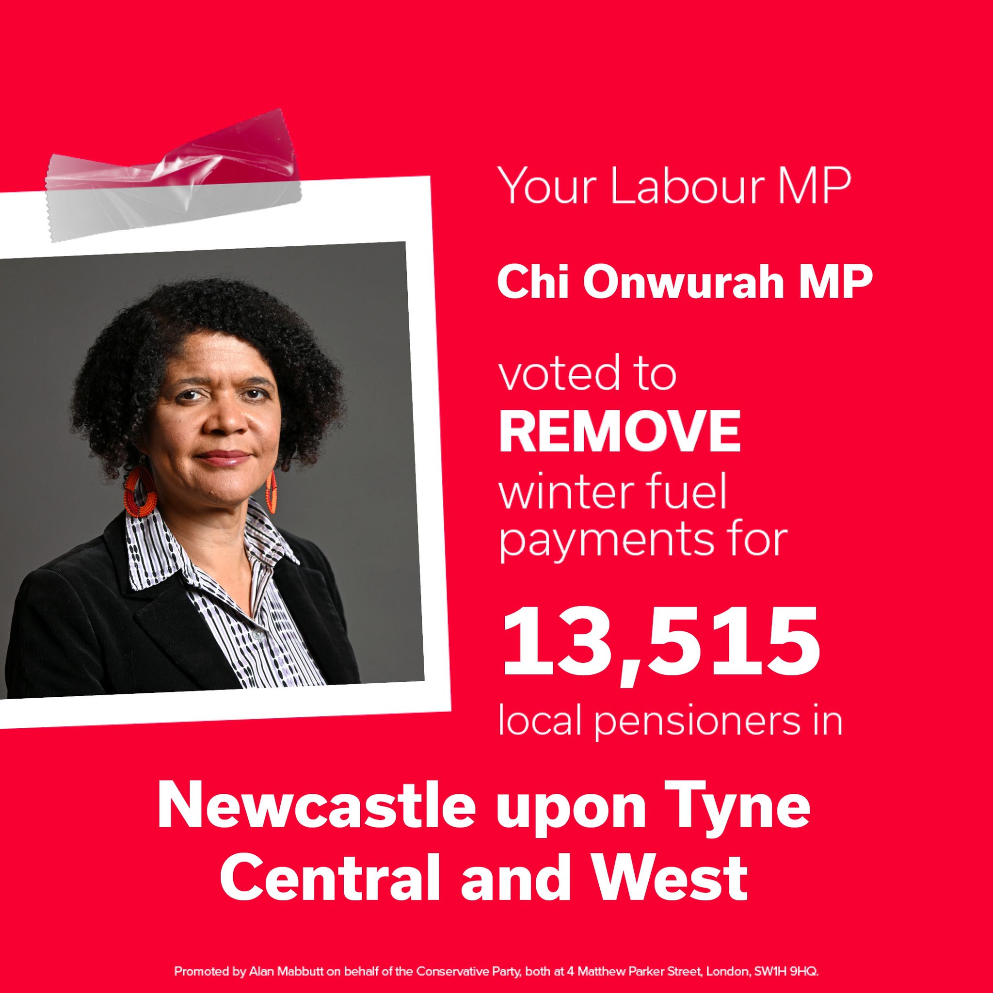 Chi Onwurah MP  Removed your winter fule paymenrt